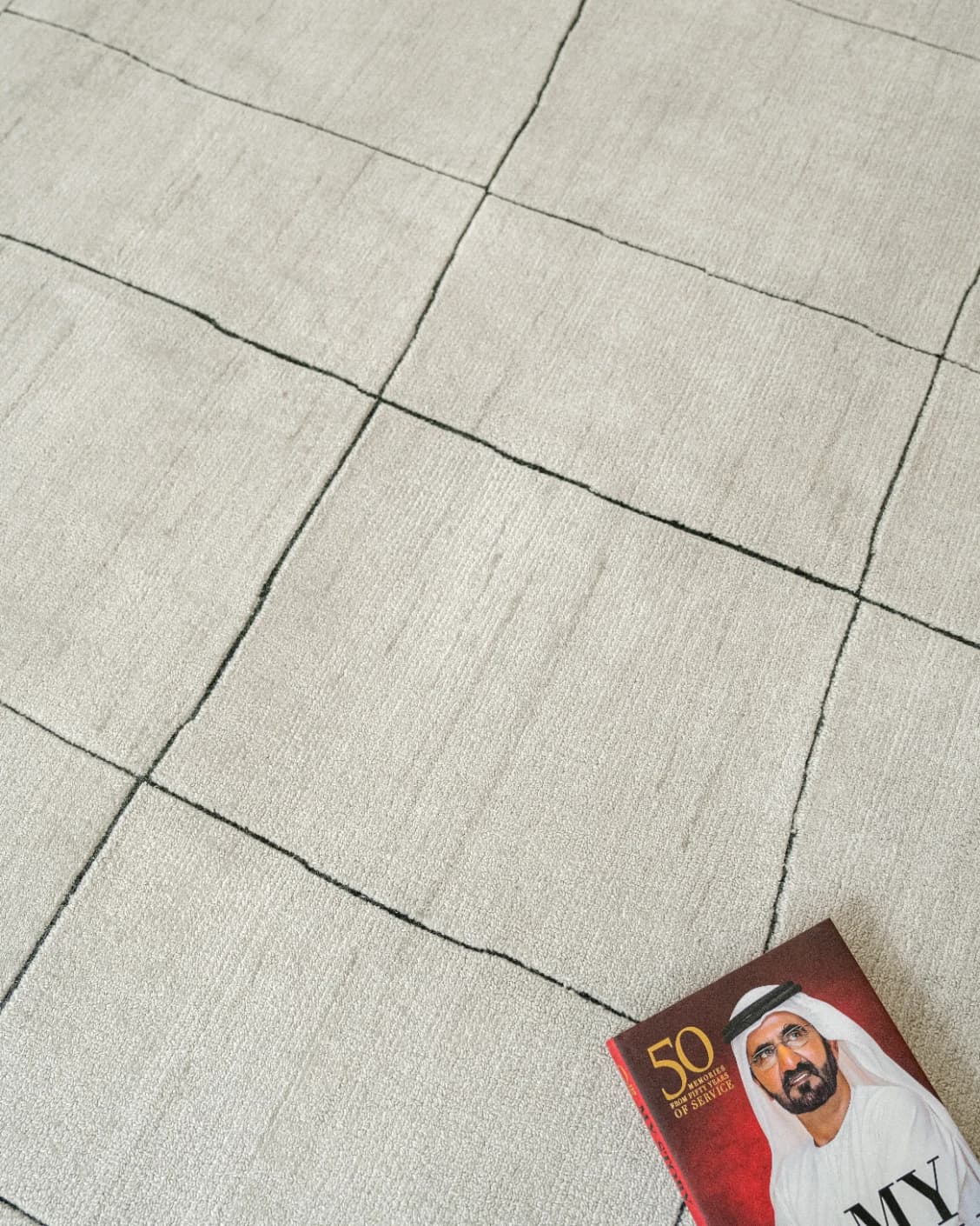 Emme Bianca Runners carpet in off white, shown in a lifestyle close-up as image 6
