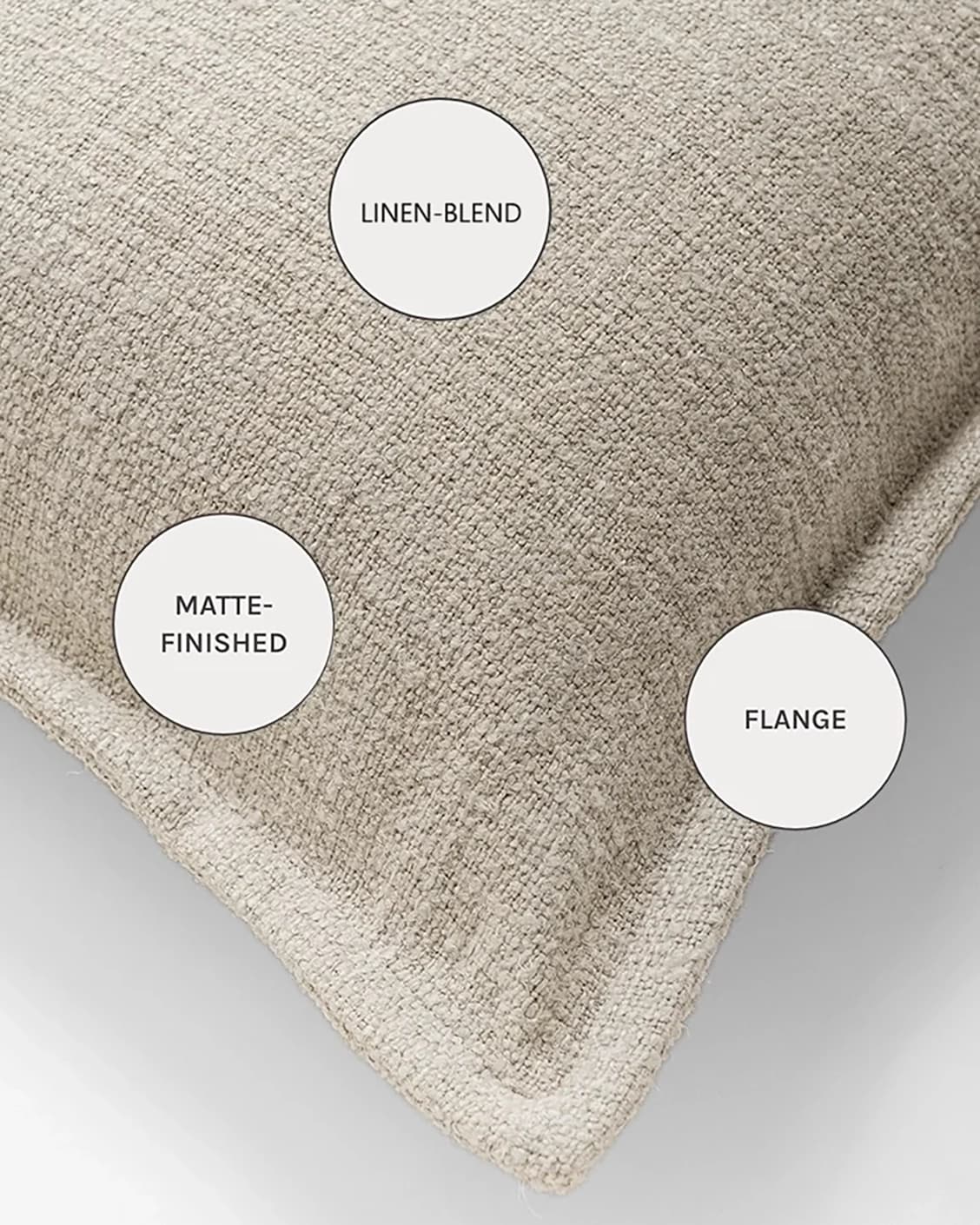 Emmett Alba cushions in beige, shown in a product close-up as image 10
