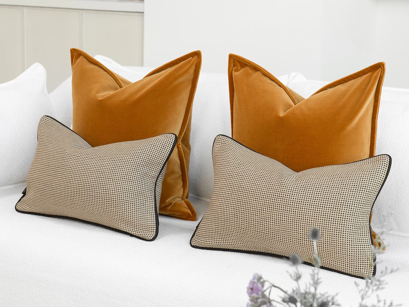 Enoch Bundle bundle cushions, shown in a lifestyle front view