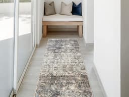 Ethan Ashton Runners carpet in grey and beige, shown in a lifestyle front view as image 2