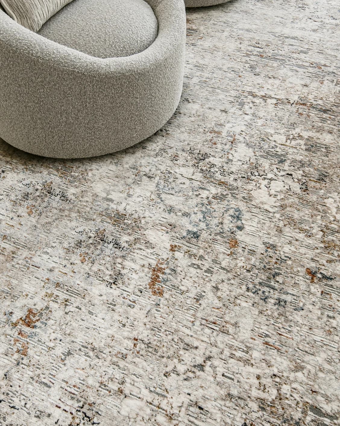 Ethan Brick Runners carpet in gold and grey, shown in a lifestyle close-up as image 4