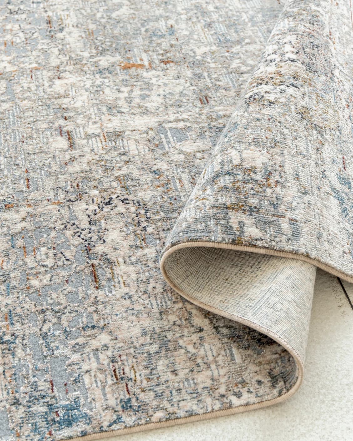 Ethan Brick Runners carpet in gold and grey, shown in a product close-up as image 6