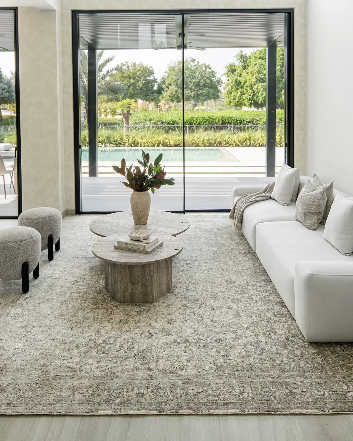 Ethan Dune carpet in grey and beige, shown in a lifestyle front view as image 4