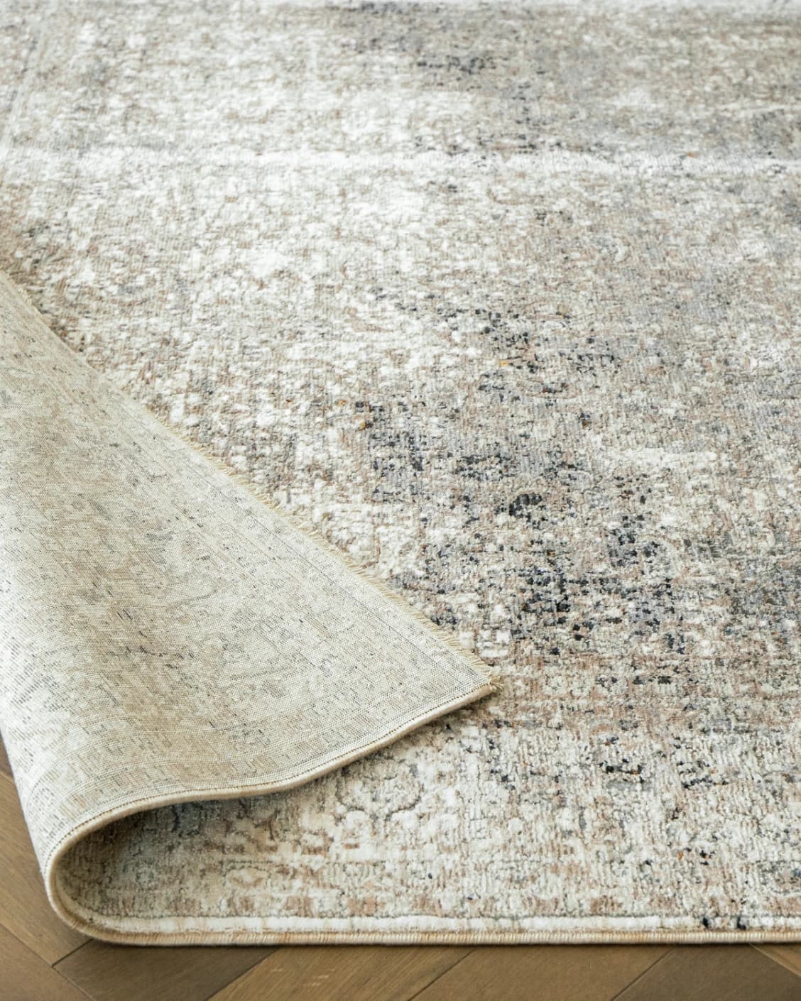 Ethan Dune carpet in grey and beige, shown in a product close-up as image 9