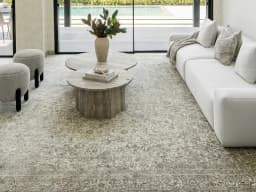 Ethan Dune carpet in dune, grey and beige, shown in a lifestyle front view