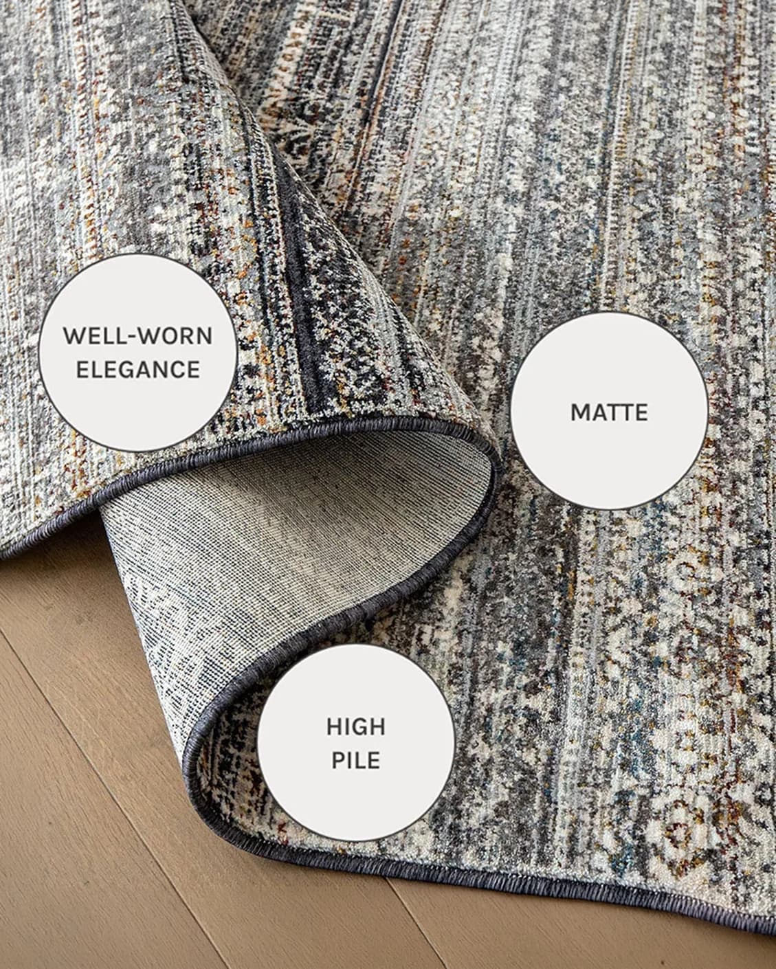 Ethan Ebony carpets in ebony and grey, shown in a close-up as image 14