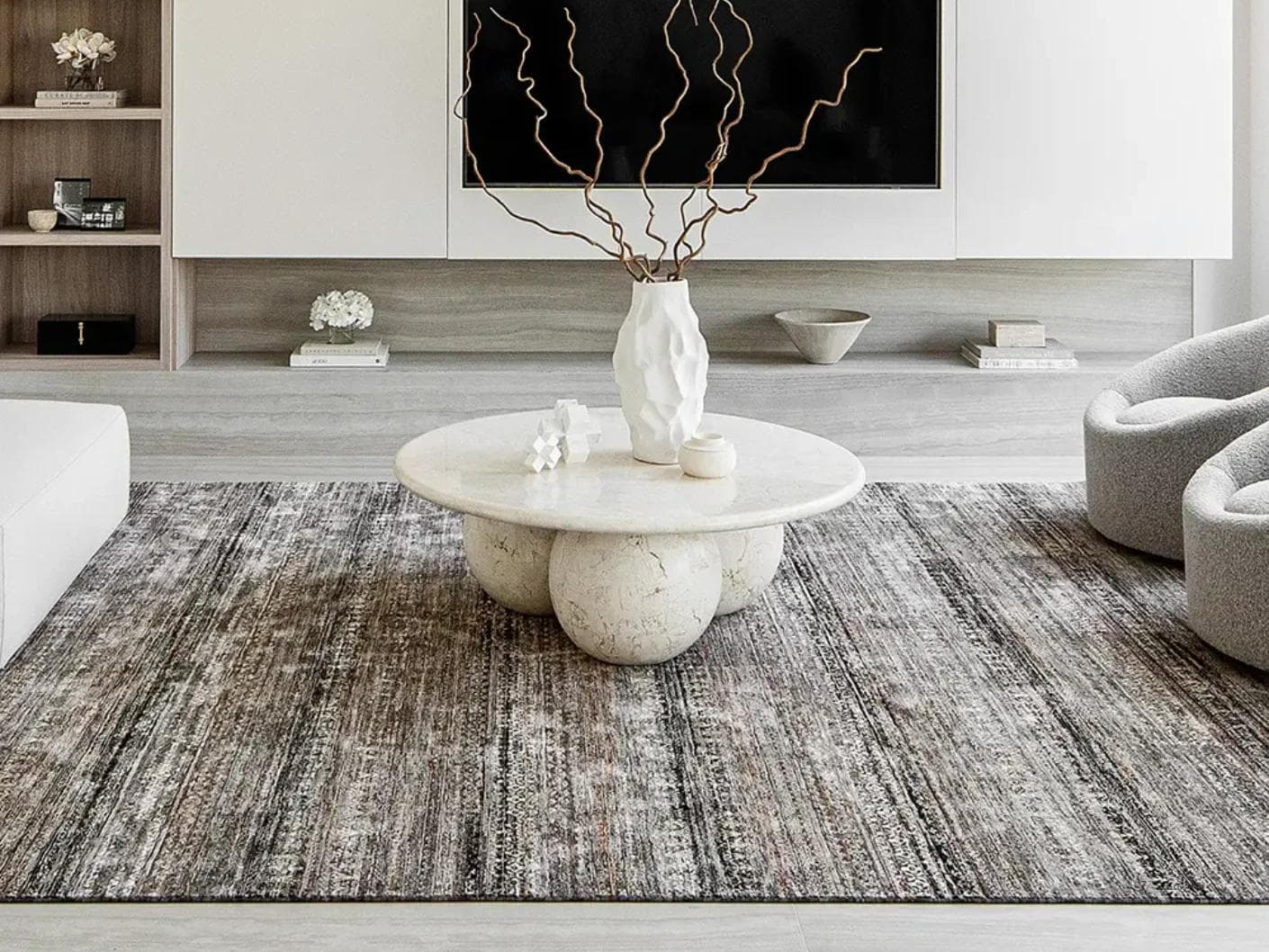 Ethan Ebony carpet in grey, shown in a lifestyle front view as image 5