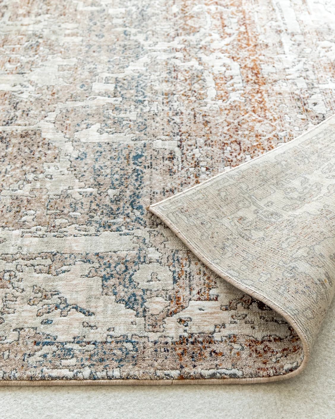 Ethan Martin carpet in beige and grey, shown in a product close-up as image 8