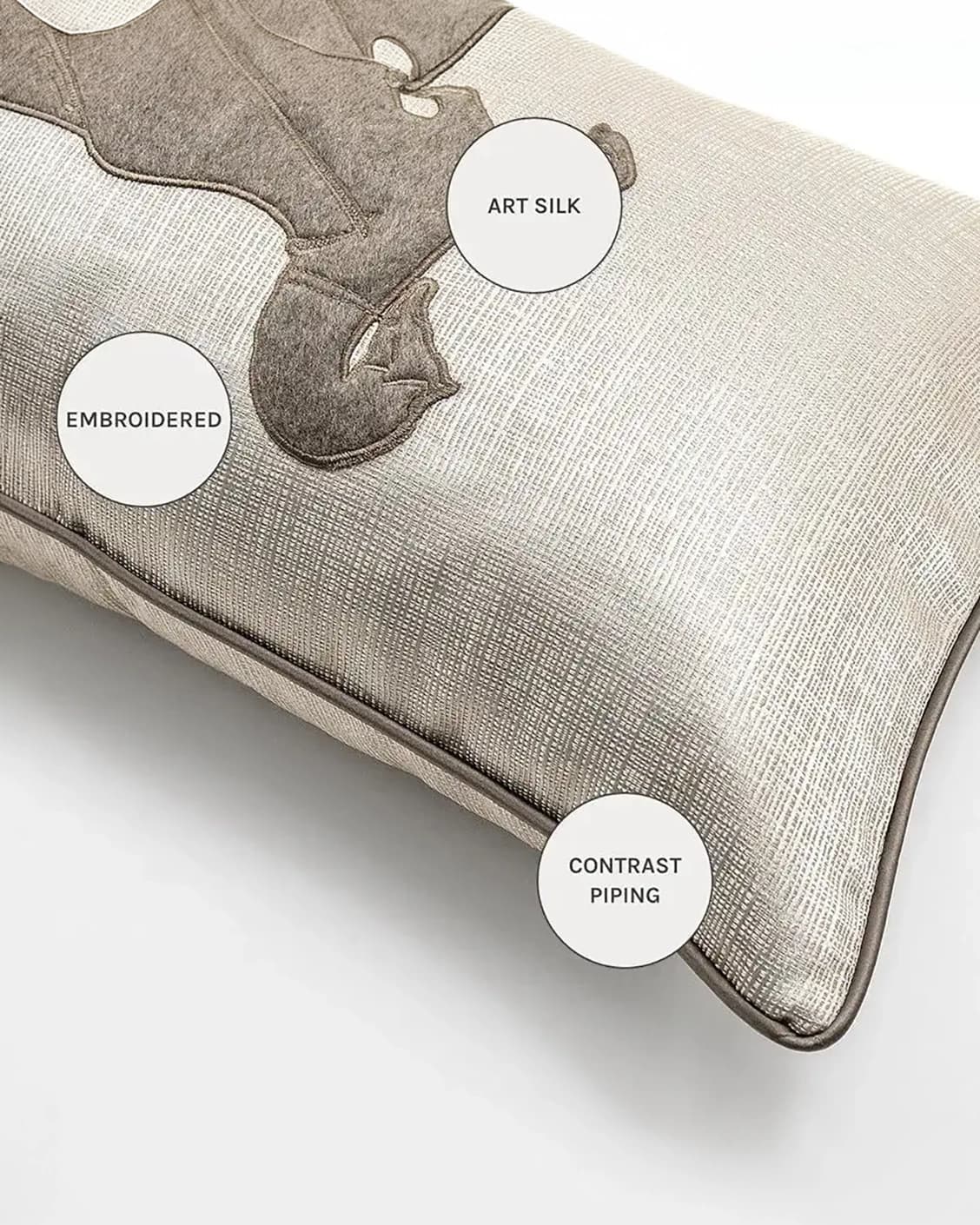 Faaris Laurent cushions in brown and beige, shown in a product close-up as image 10