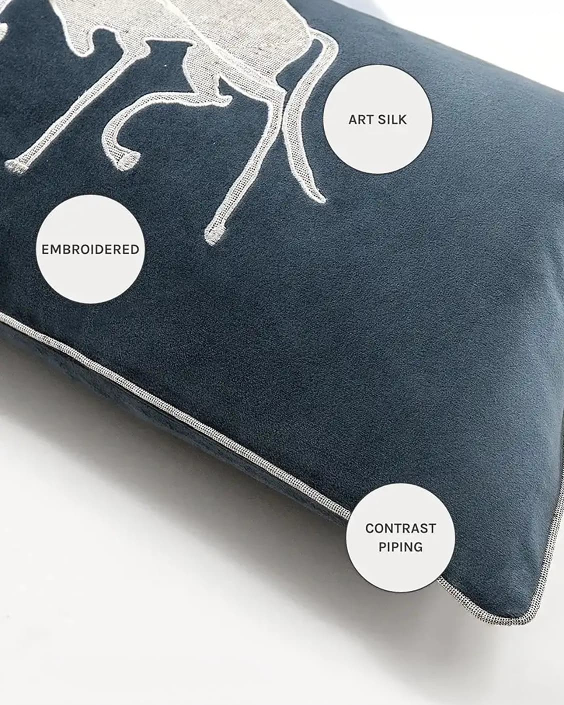 Faaris Matisse cushions in blue and silver, shown in a product close-up as image 10