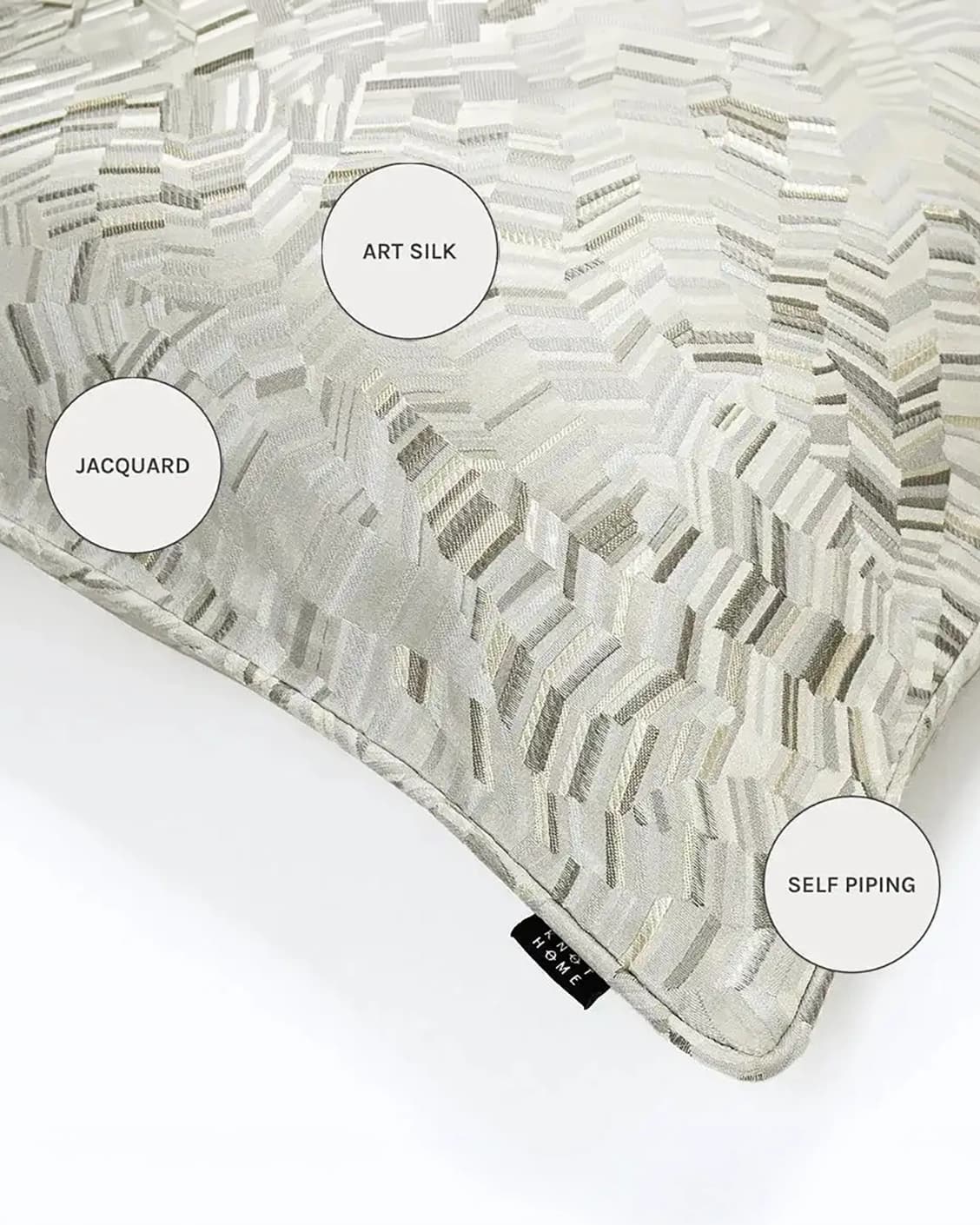 Faye Hodler cushions in silver and grey, shown in a product close-up as image 9