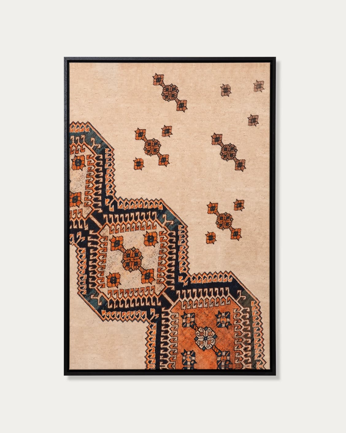Feather Weight canvas in beige, blue and rust, shown in a product front view as image 1