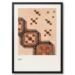 Feather Weight fine art print in beige, blue and rust, shown in a lifestyle front view as image 1