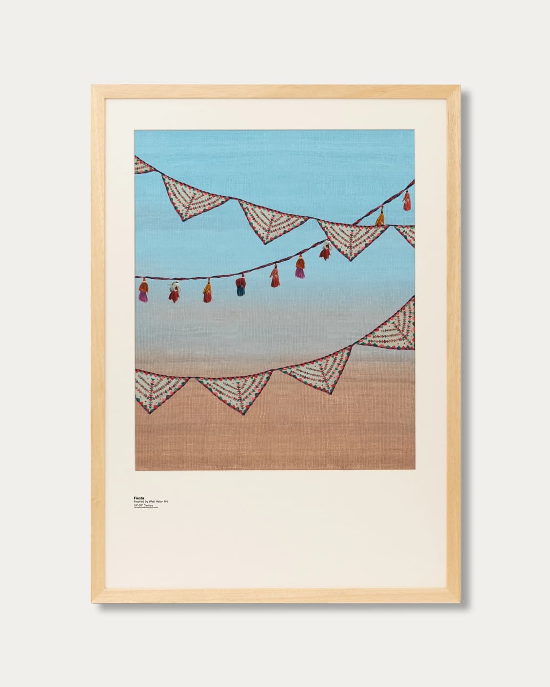 Fiesta fine art print in blue, shown in a lifestyle front view as image 1
