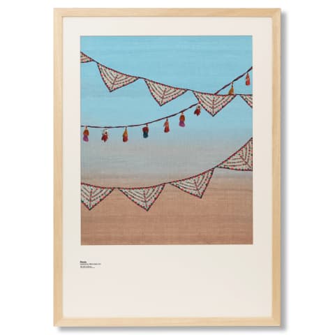 Fiesta fine art print in blue, shown in a lifestyle front view as image 1