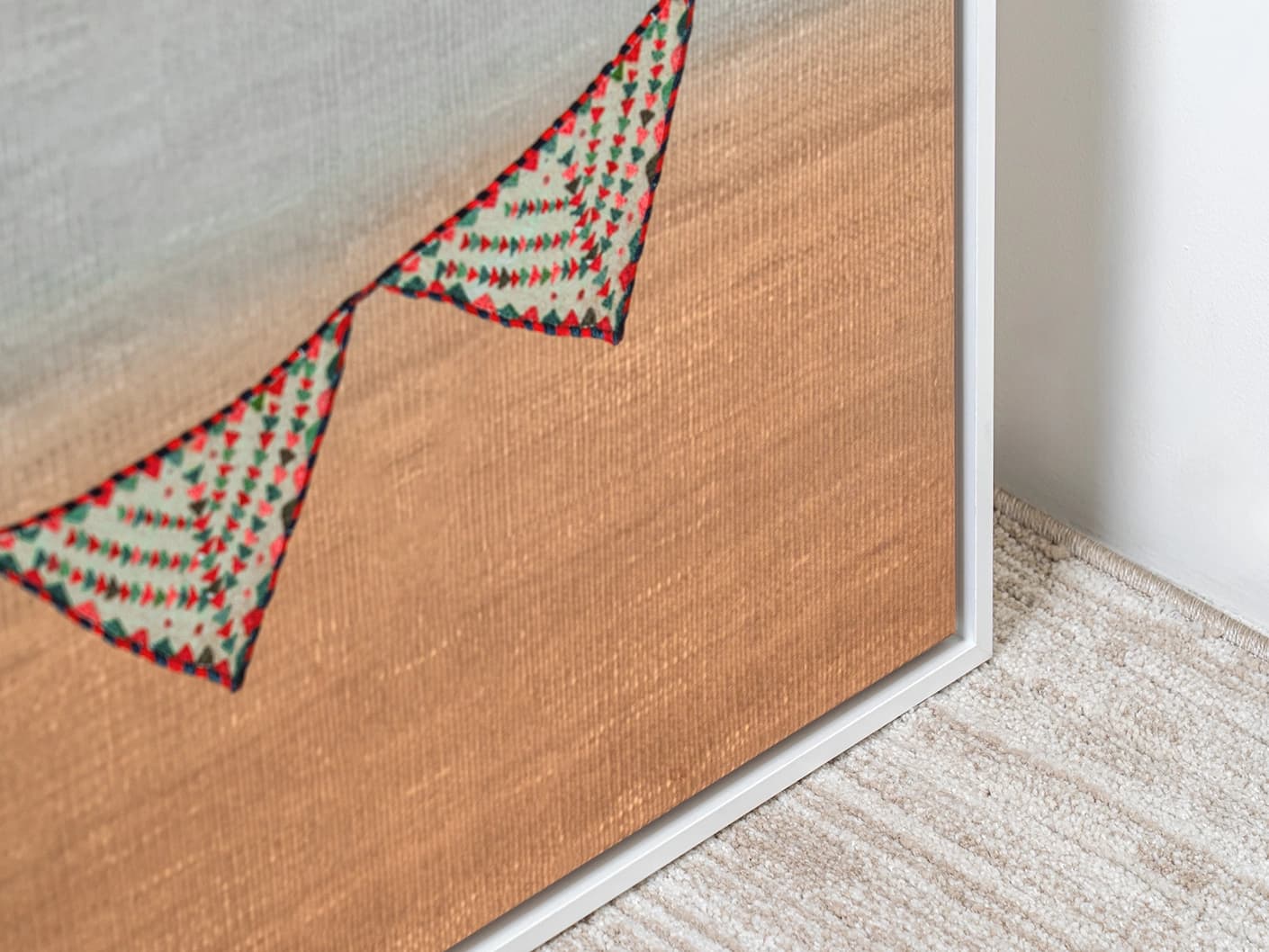 Fiesta canvas in multicolour and blue, shown in a lifestyle close-up as image 3