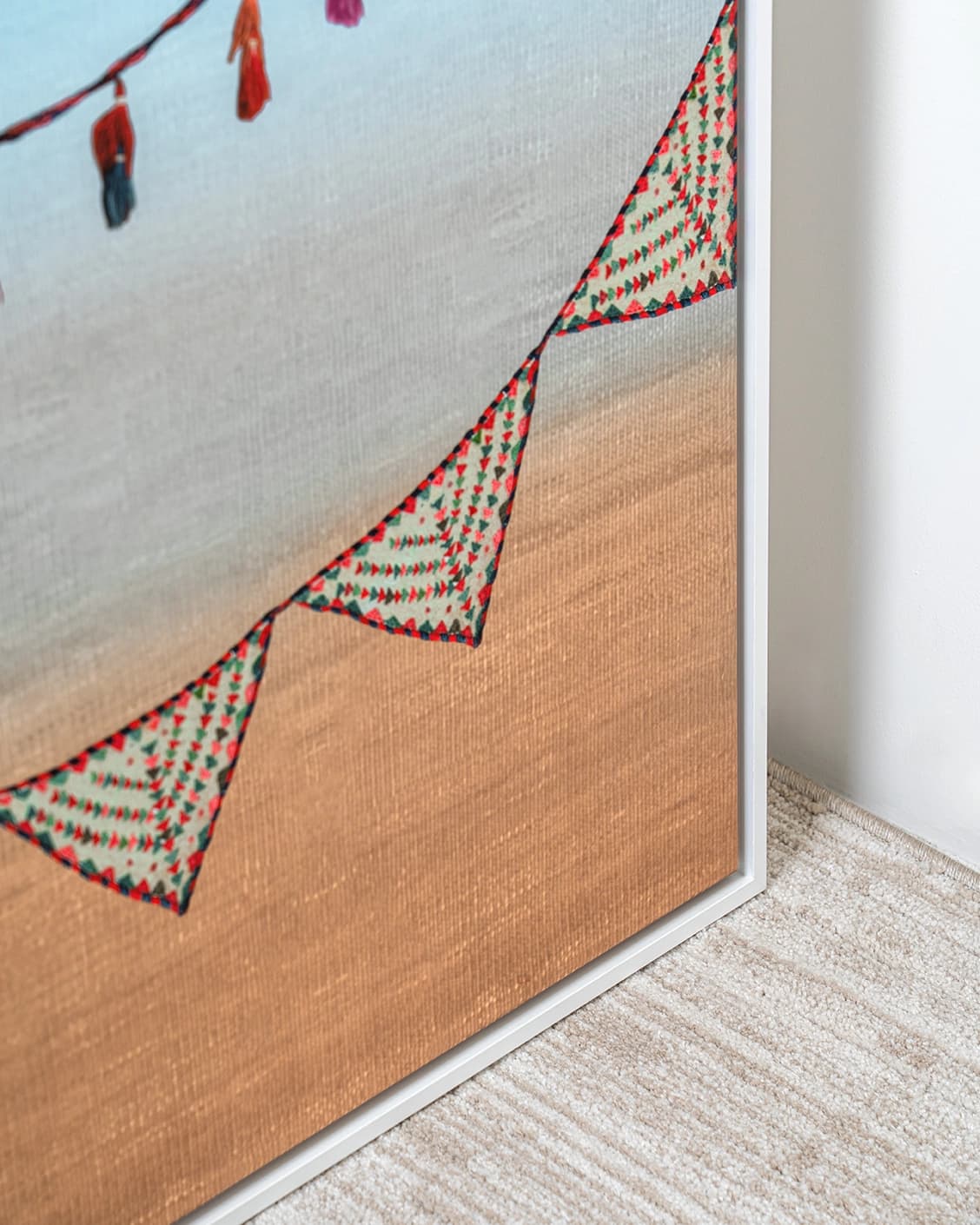 Fiesta canvas in multicolour and blue, shown in a lifestyle close-up as image 6