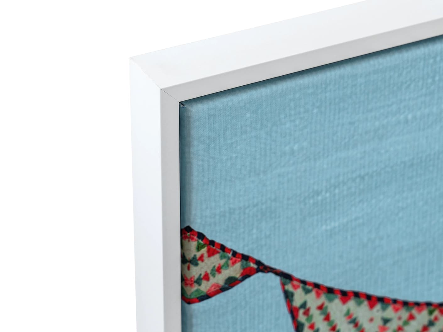 Fiesta canvas in multicolour and blue, shown in a lifestyle close-up as image 1