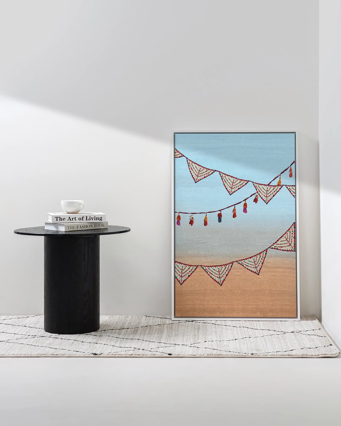 Fiesta canvas in multicolour and blue, shown in a lifestyle front view as image 2