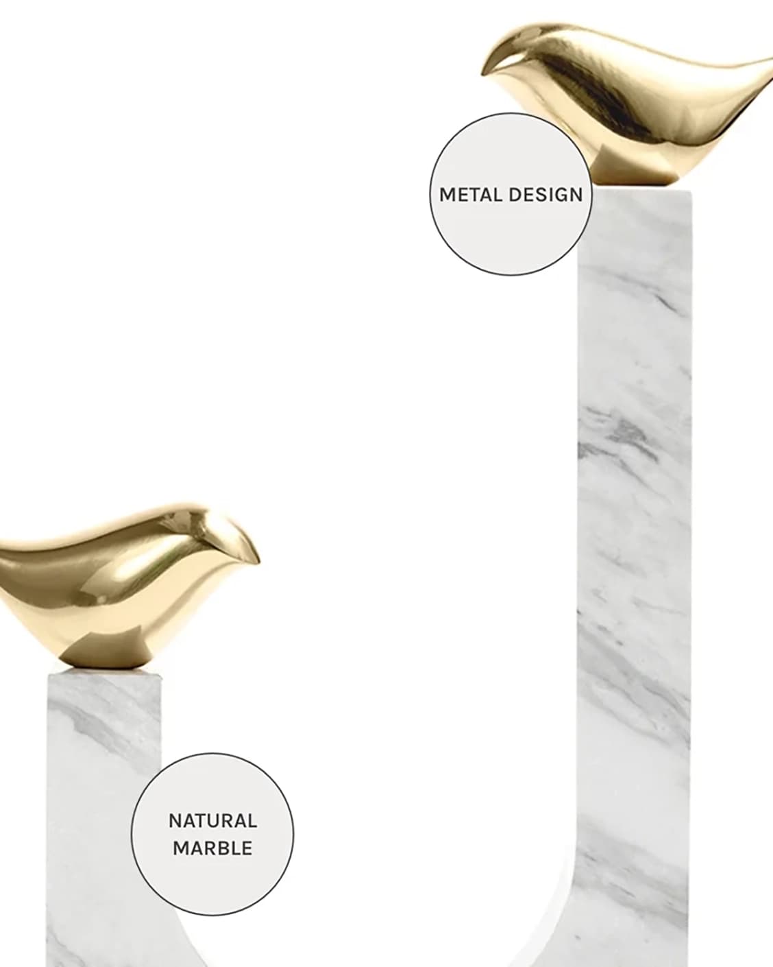 Finch Butterfield statues and sculptures in white and gold, shown in a product close-up as image 9