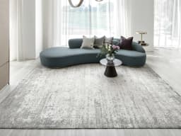Finley Dune carpet in dune and grey, shown in a lifestyle front view