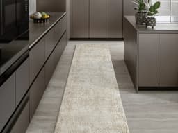 Finley Rust Runners carpet in beige, shown in a lifestyle front view