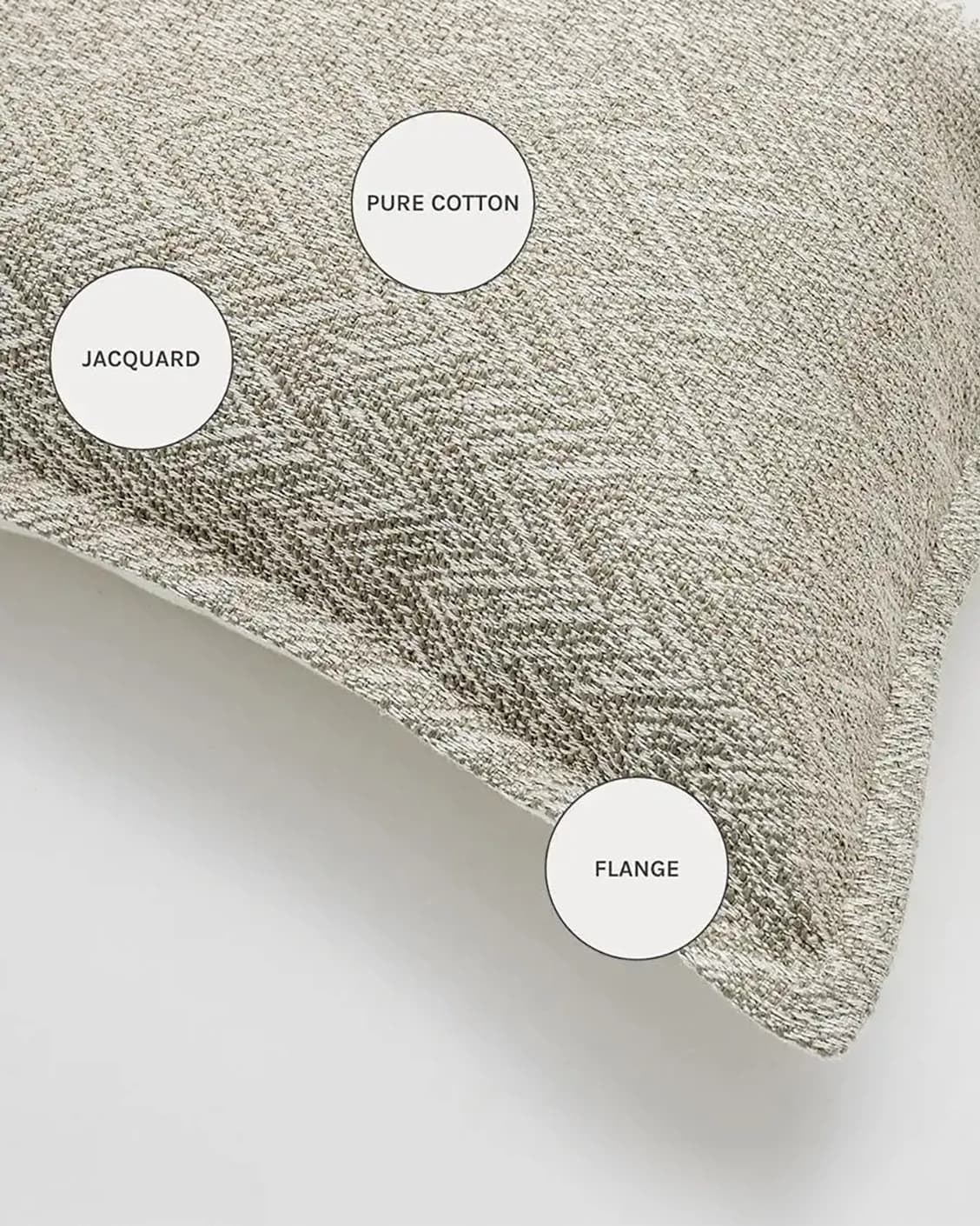 Fleur Bianca cushions in beige, shown in a product close-up as image 9