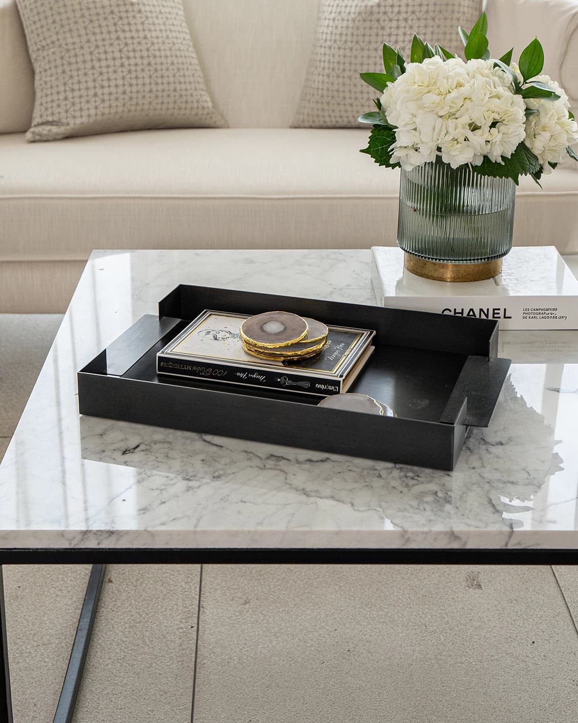 Frank Bandiagara trays in grey, shown in a lifestyle top view as image 2