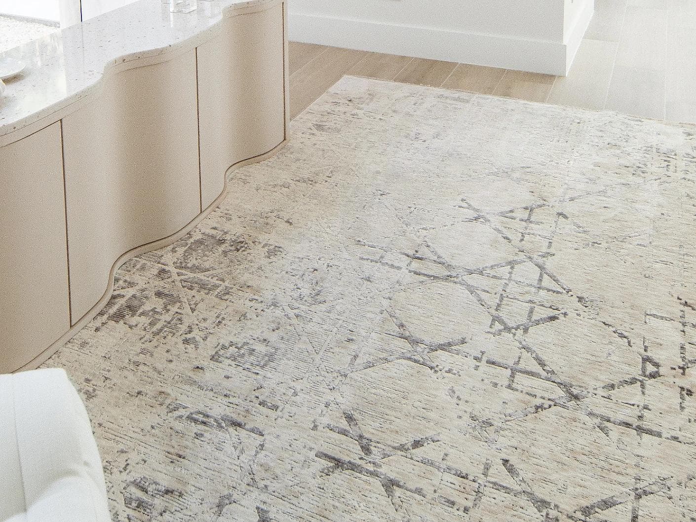 Freida Ashton carpets in grey and beige, shown in a lifestyle close-up as image 3