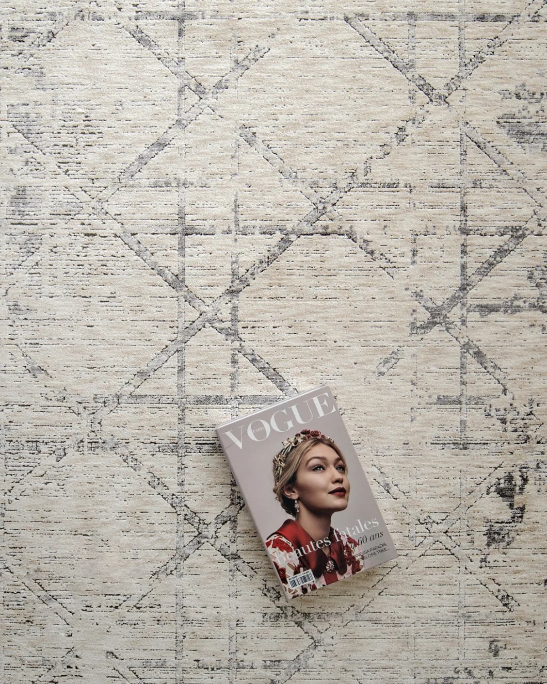 Freida Ashton carpet in grey and beige, shown in a product top view as image 11