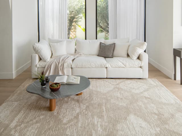 Freida Sandy carpet in beige, shown in a product close-up as image 11