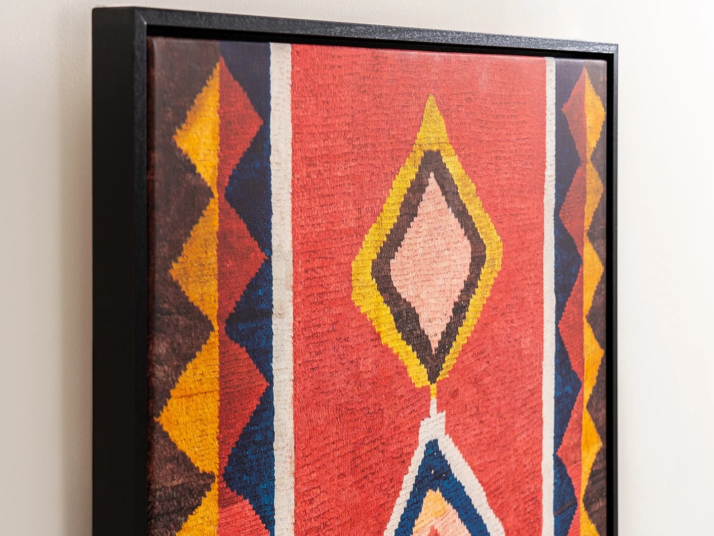 Gabbeh canvas in red, shown in a lifestyle close-up as image 1
