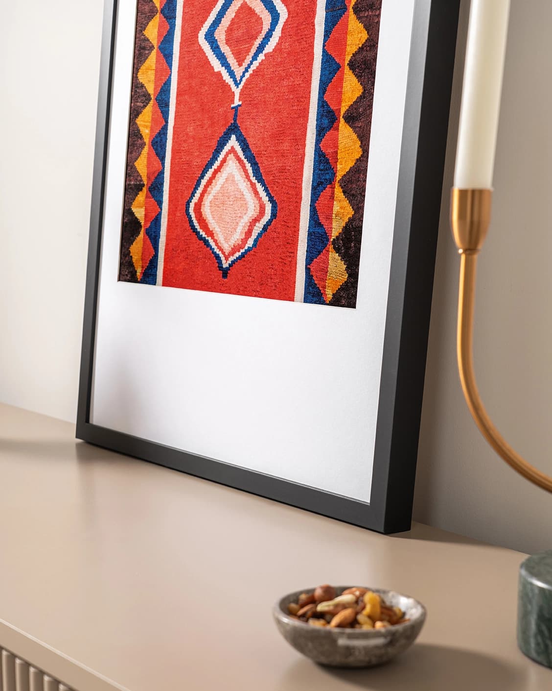 Gabbeh fine art print in red, shown in a lifestyle close-up view as image 6