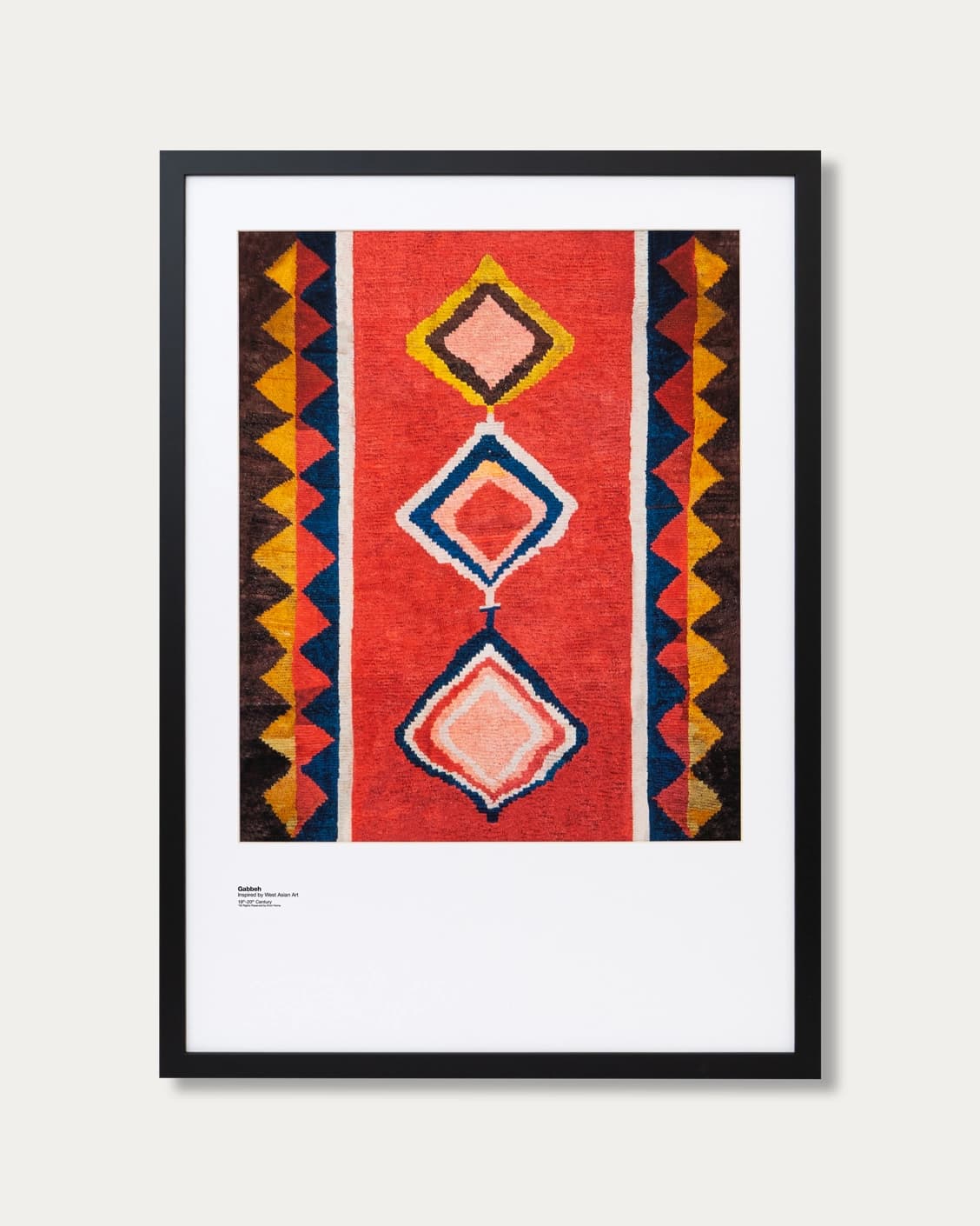 Gabbeh fine art print in red, shown in a lifestyle front view as image 1