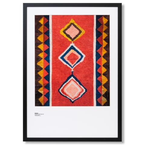 Gabbeh fine art print in red, shown in a lifestyle front view as image 1