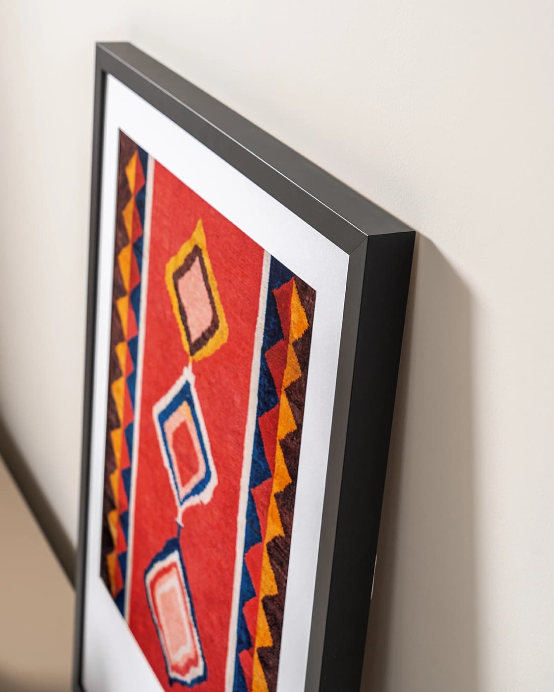 Gabbeh fine art print in red, shown in a lifestyle top view as image 5