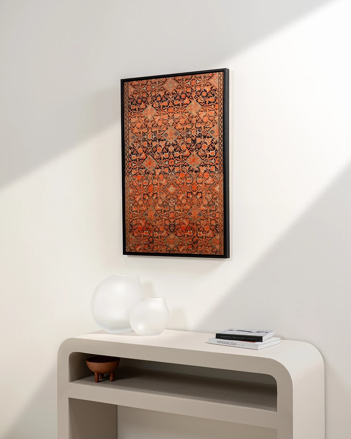 Geo Garden canvas in brown, shown in a lifestyle right view as image 4