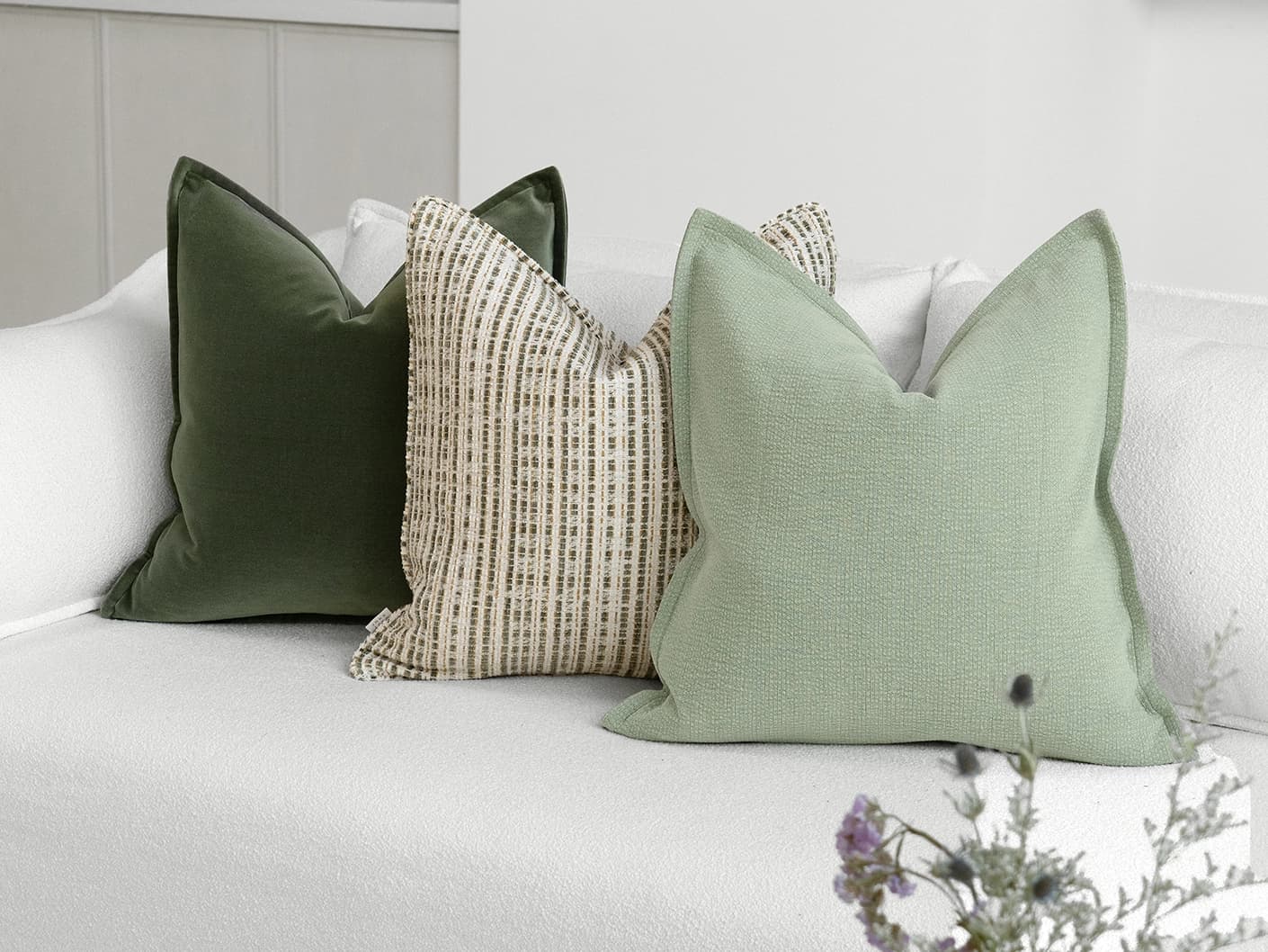 Gesty Bundle bundle cushions, shown in a lifestyle front view