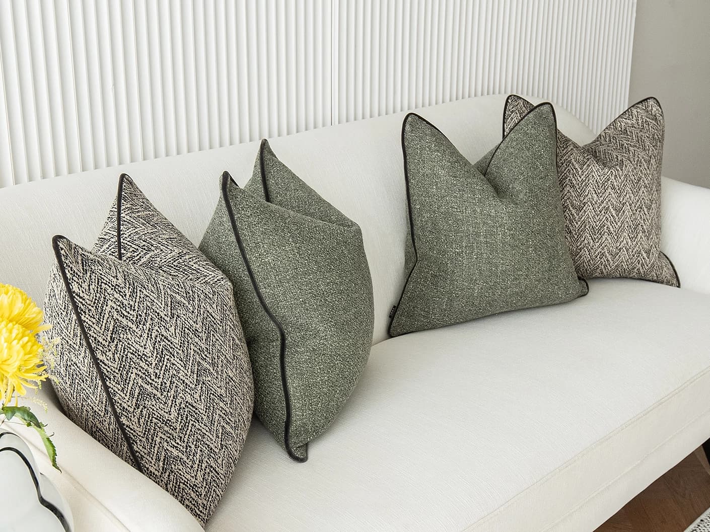 Ghida Bundle bundle cushions, shown in a lifestyle front view