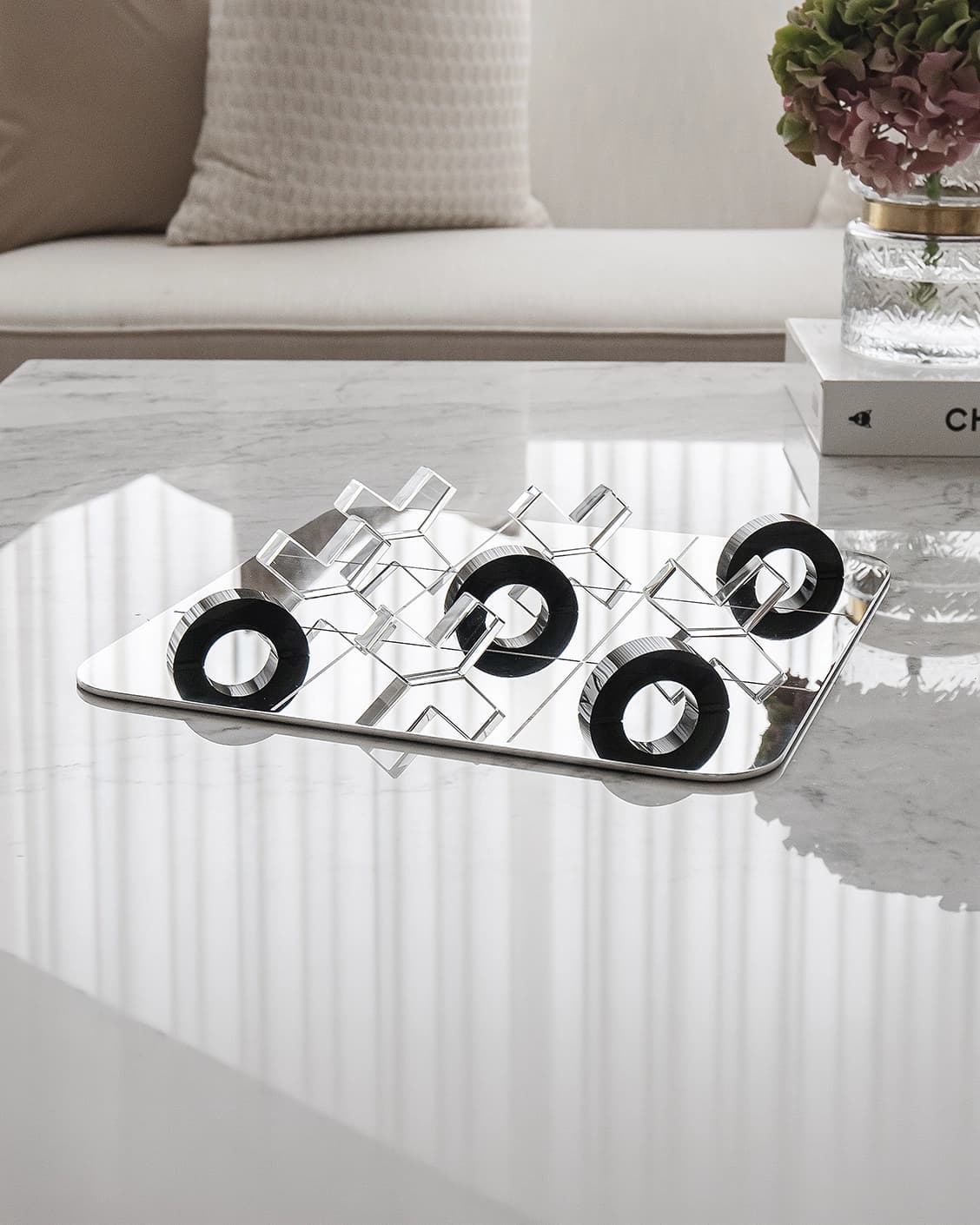 Glacia Malcolm Xo Gameboard statues and sculptures in black, shown in a lifestyle front view as image 2
