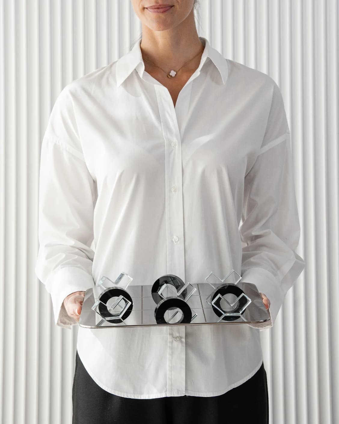 Glacia Malcolm Xo Gameboard statues and sculptures in black, shown in a product front view as image 9