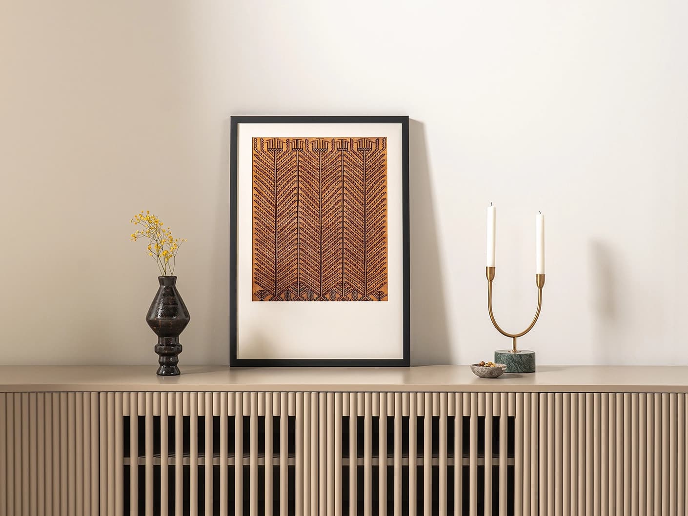 Grain & Grow fine art print in brown, shown in a lifestyle front view as image 3