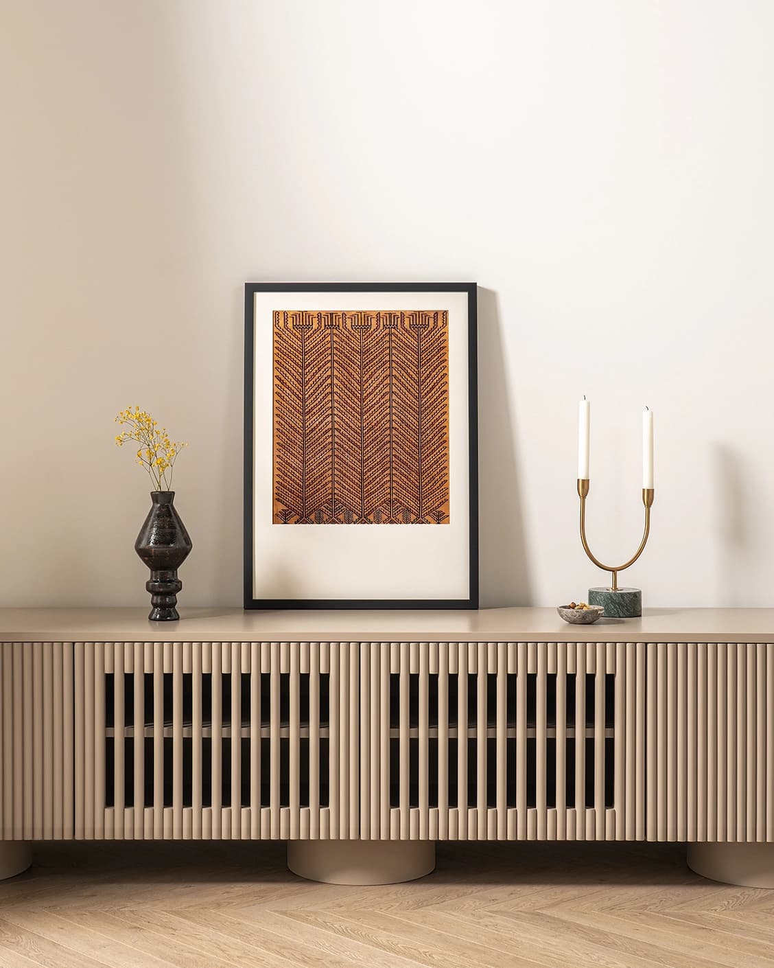 Grain & Grow fine art print in brown, shown in a lifestyle front view as image 3