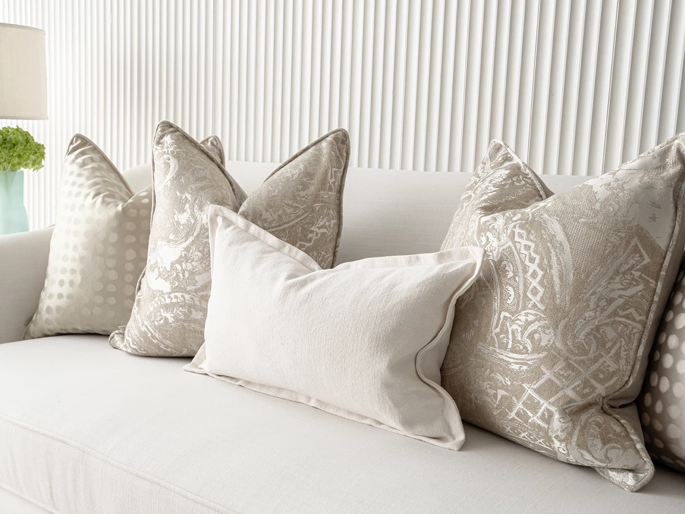 Hadley Bundle bundle cushions, shown in a lifestyle front view