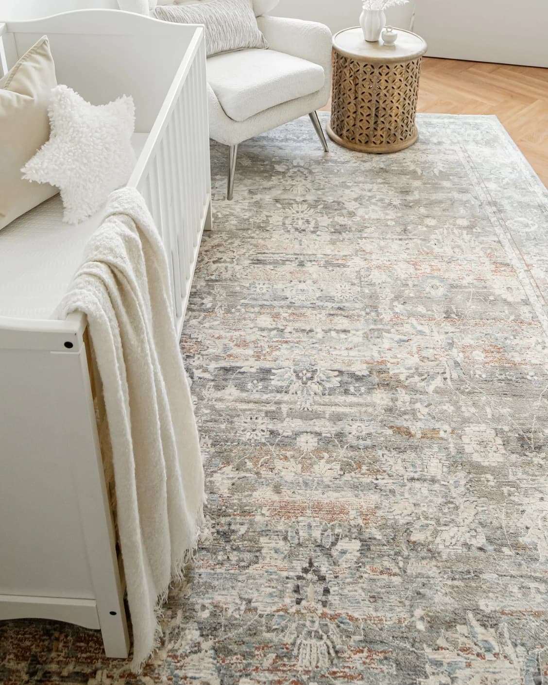 Hana Dune carpet in beige and rust, shown in a lifestyle front view as image 5