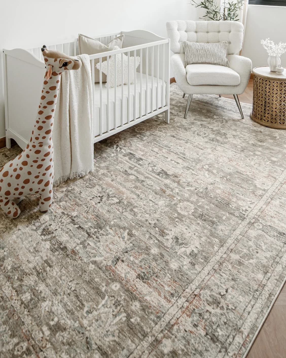 Hana Dune carpet in beige and rust, shown in a lifestyle left view as image 7