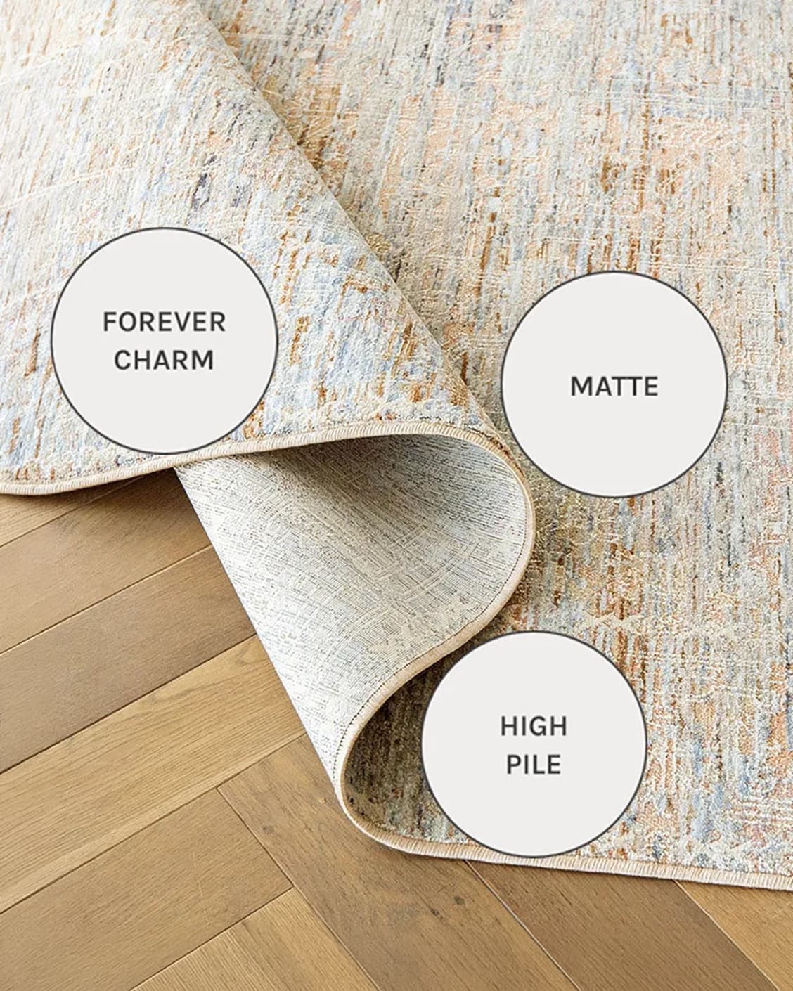 Hana Goldberg carpets in gold, shown in a close-up as image 14