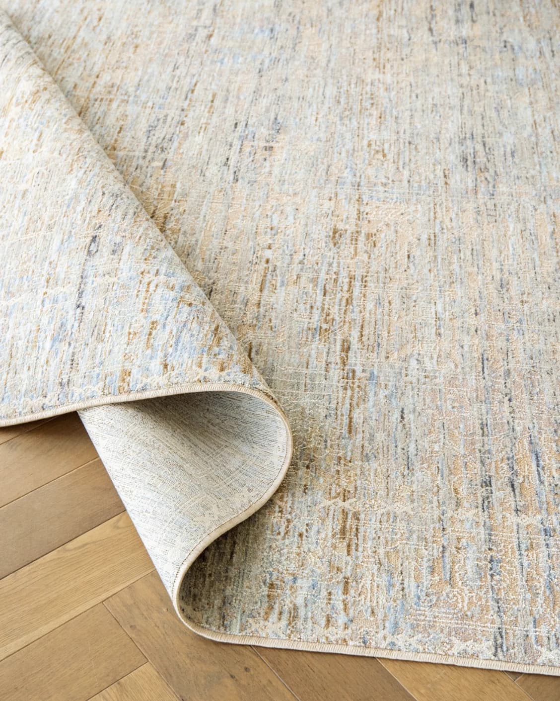 Hana Goldberg carpet in gold, shown in a lifestyle close-up as image 4
