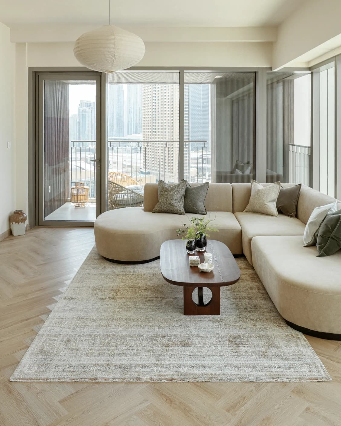 Hana Rust carpet, shown in a lifestyle front view as image 4