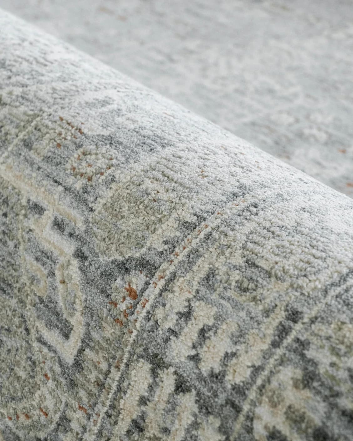 Hana Sky carpet in blue and grey, shown in a product close-up as image 12